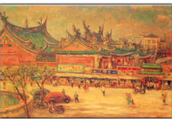 李澤藩畫城隍廟約於1960年